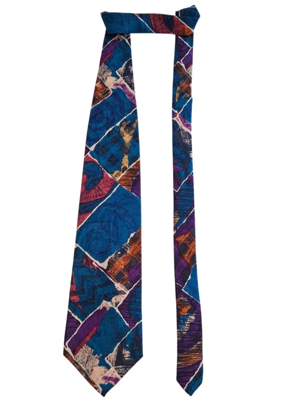 Strathmore by Anderson 100% Silk Tie Bold Abstract Pattern Multi-Color USA - Picture 3 of 5